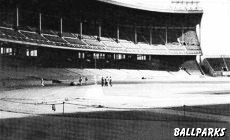 Field level view of Cleveland Stadium