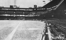 View down the 3rd base line