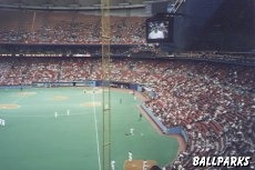 View down the 3rd base line