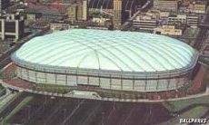 Aerial view of the Metrodome