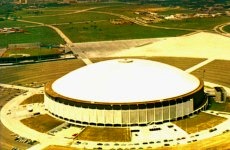 Aerial view of the Astrodome with old Colt Stadium