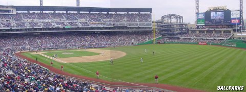 3rd base stands and scoreboard